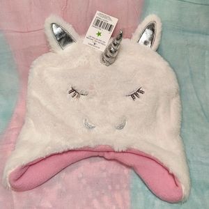 🍄KIDGETS Toddler Girl Faux Fur Unicorn Hat & Mittens Set